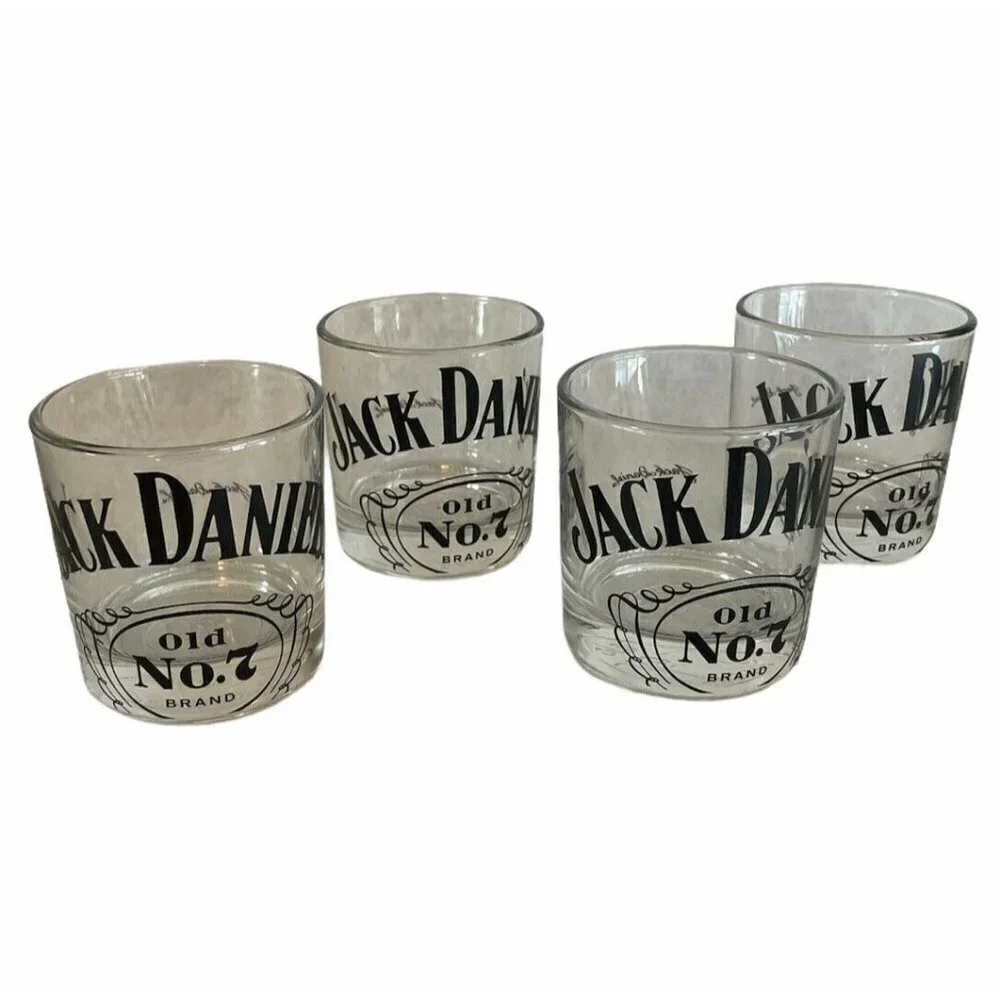 Jack Daniels Tumbler Rocks Whiskey glasses lot if 4